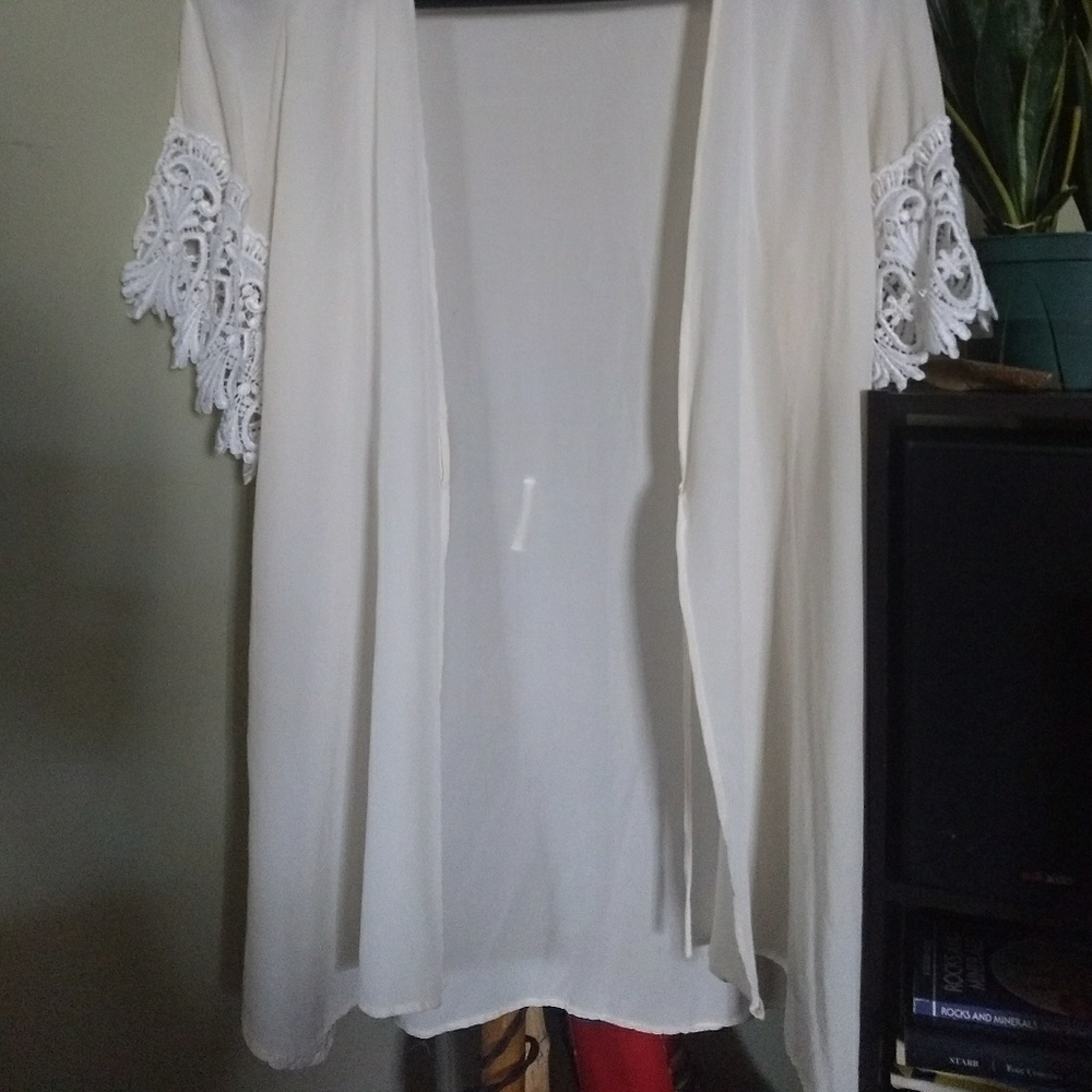 Stone Cold Fox Fox Robe In Ivory Silk - Picture 8 of 8